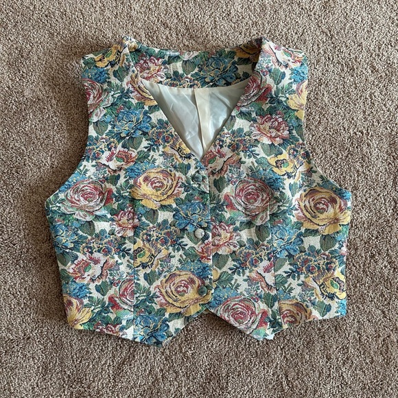 Cider Jackets & Coats Cider Floral Tapestry Vest Extra Large Poshmark